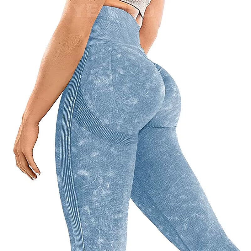 Soft Imitate Jeans Butt Leggings Women Seamless Yoga Pants Booty Push up Legging for Fitness Sports Gym Tights Workout Leggin